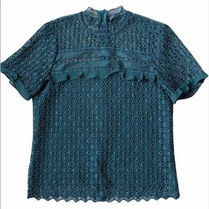 🍒Zara, Green Lace Top